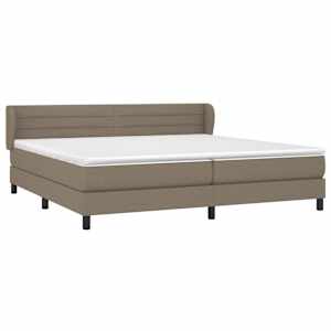 Box spring postel s matrací taupe 200x200 cm textil - obrázek 3