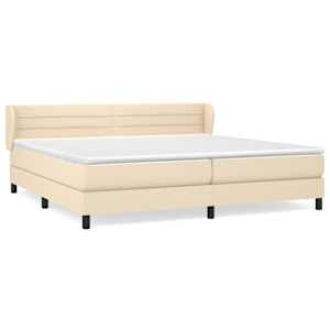 Box spring postel s matrací krémová 200x200 cm textil - obrázek 2