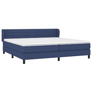 Box spring postel s matrací modrá 200x200 cm textil - obrázek 3