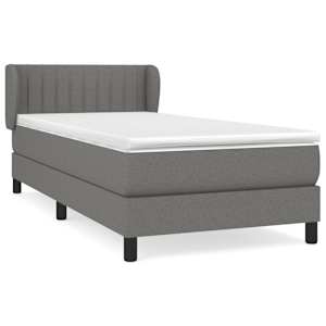 Box spring postel s matrací tmavě šedá 80 x 200 cm textil - obrázek 2