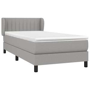 Box spring postel s matrací světle šedá 90x190 cm textil - obrázek 3