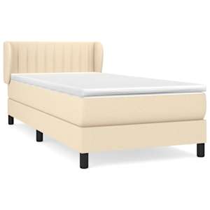 Box spring postel s matrací krémová 90x190 cm textil - obrázek 2