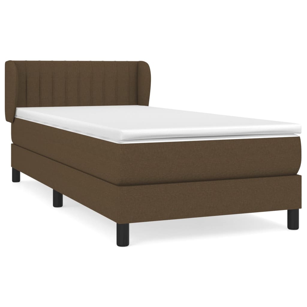 Thumbnail - vidaXL Boxspringbett mit Matratze Dunkelbraun 100x200 cm Stoff
