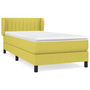 Box spring postel s matrací zelená 100 x 200 cm textil - obrázek 2