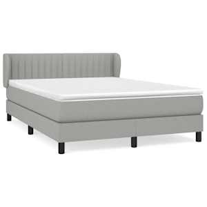 Box spring postel s matrací světle šedá 140 x 190 cm textil - obrázek 2
