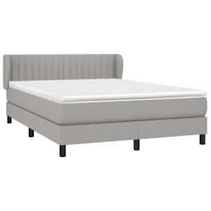 Box spring postel s matrací světle šedá 140 x 190 cm textil - obrázek 3