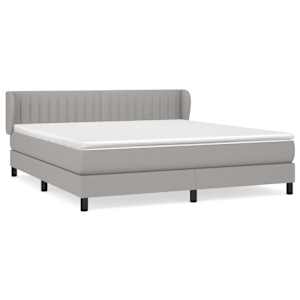 Box spring postel s matrací světle šedá 160 x 200 cm textil - obrázek 2