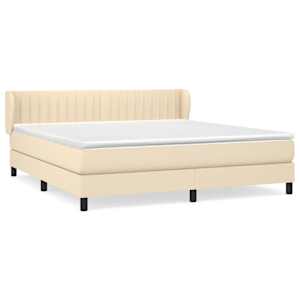 Box spring postel s matrací krémová 160x200 cm textil - obrázek 2