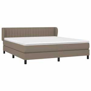 Box spring postel s matrací taupe 180x200 cm textil - obrázek 3