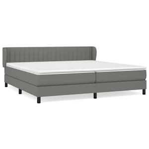 Box spring postel s matrací tmavě šedá 200x200 cm textil - obrázek 2