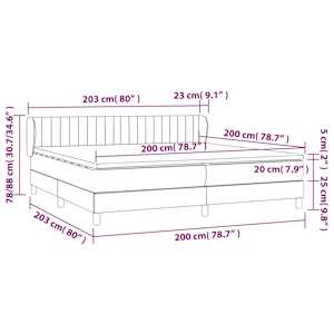 Box spring postel s matrací tmavě šedá 200x200 cm textil - obrázek 7