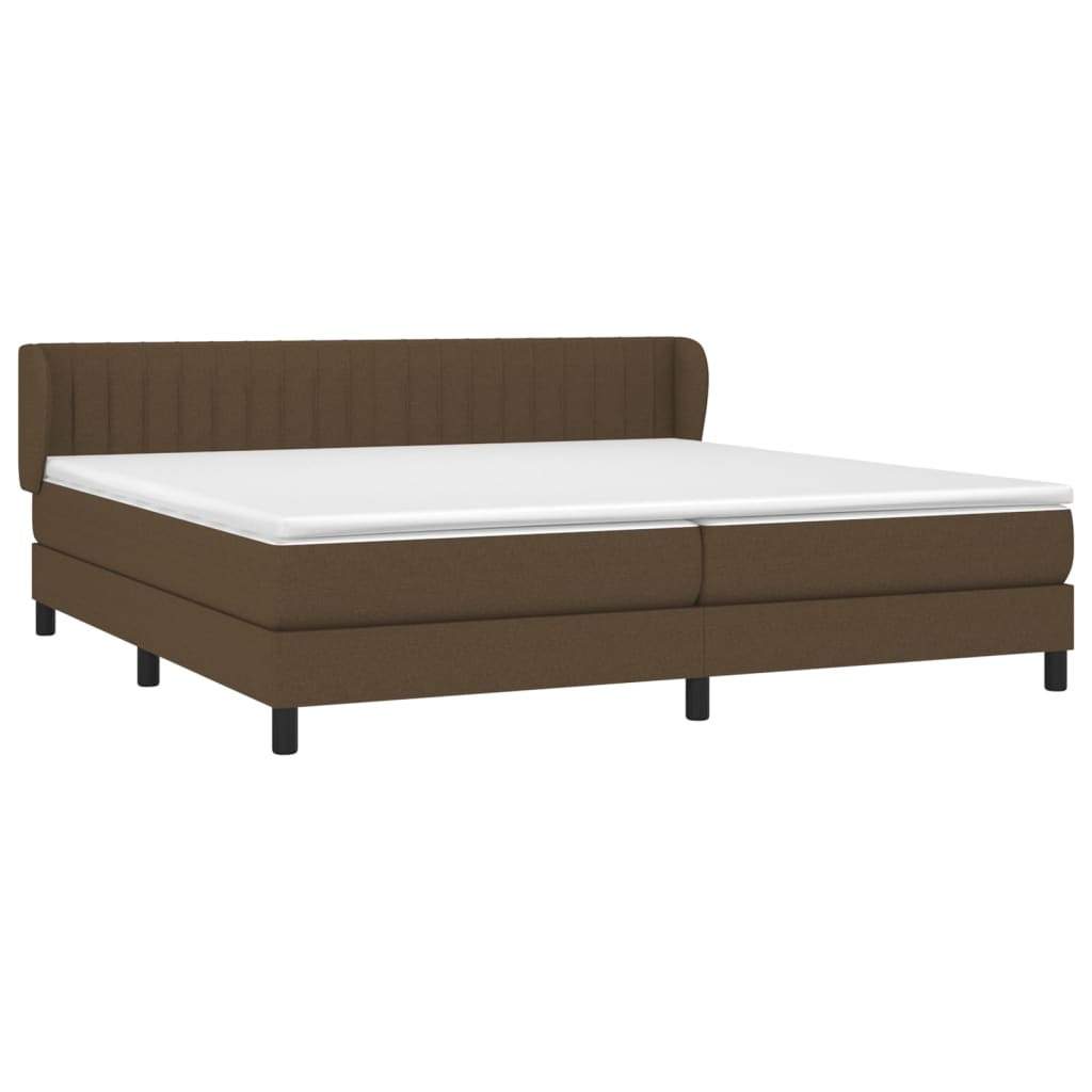 vidaXL Boxspring met matras stof donkerbruin 200x200 cm afbeelding