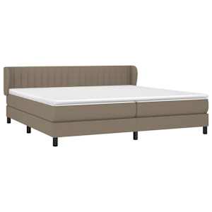 Box spring postel s matrací taupe 200x200 cm textil - obrázek 3