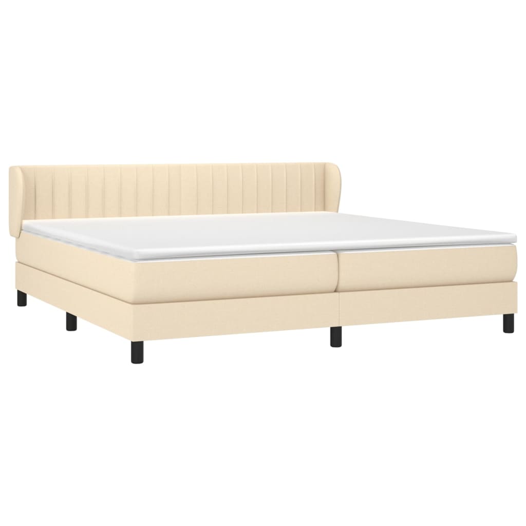 Thumbnail - vidaXL Boxspringbett mit Matratze Creme 200x200 cm Stoff