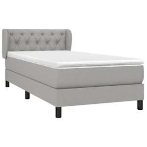 Box spring postel s matrací světle šedá 80 x 200 cm textil - obrázek 3