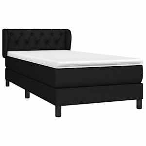 Box spring postel s matrací černá 80 x 200 cm textil - obrázek 3