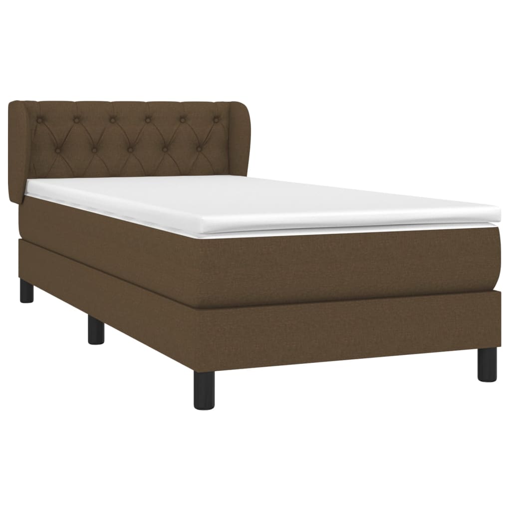 vidaXL Boxspring met matras stof donkerbruin 80x200 cm afbeelding
