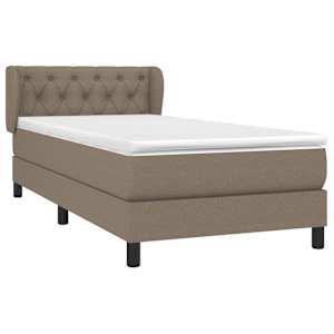 Box spring postel s matrací taupe 80x200 cm textil - obrázek 3