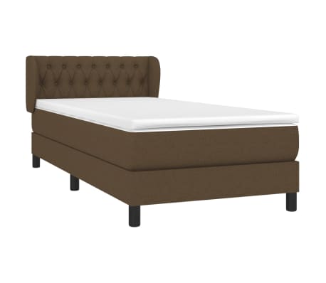 vidaXL Boxspring posteľ s matracom tmavohned&aacute; 90x190 cm l&aacute;tka
