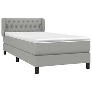 Box spring postel s matrací světle šedý 100 x 200 cm textil - obrázek 3