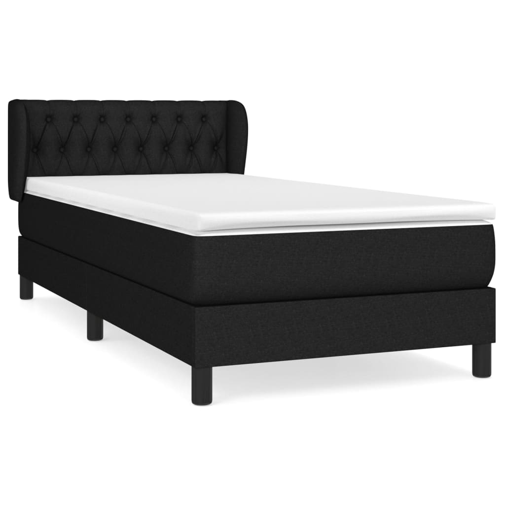 Thumbnail - vidaXL Boxspringbett mit Matratze Schwarz 100x200 cm Stoff