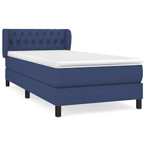 Box spring postel s matrací modrá 100 x 200 cm textil - obrázek 2