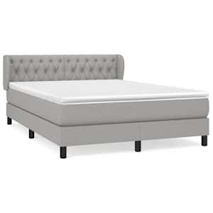 Box spring postel s matrací světle šedá 140 x 190 cm textil - obrázek 2