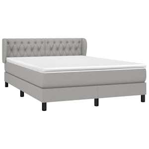Box spring postel s matrací světle šedá 140 x 190 cm textil - obrázek 3