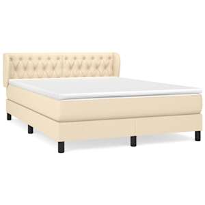 Box spring postel s matrací krémová 140x190 cm textil - obrázek 2