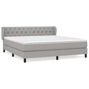 Box spring postel s matrací světle šedá 160 x 200 cm textil - obrázek 2