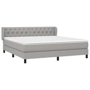 Box spring postel s matrací světle šedá 160 x 200 cm textil - obrázek 3