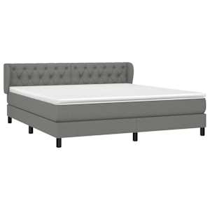 Box spring postel s matrací tmavě šedá 160x200 cm textil - obrázek 3