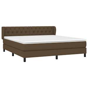 Box spring postel s matrací tmavě hnědá 160x200 cm textil - obrázek 3
