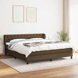 Box spring postel s matrací tmavě hnědá 160x200 cm textil - obrázek 1