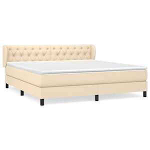 Box spring postel s matrací krémová 160x200 cm textil - obrázek 2