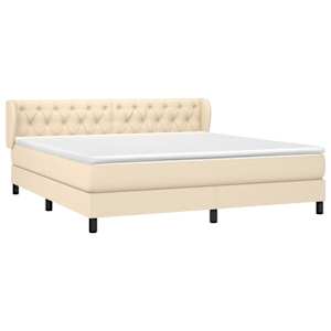 Box spring postel s matrací krémová 160x200 cm textil - obrázek 3