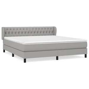 Box spring postel s matrací světle šedá 180 x 200 cm textil - obrázek 2