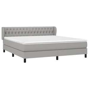 Box spring postel s matrací světle šedá 180 x 200 cm textil - obrázek 3