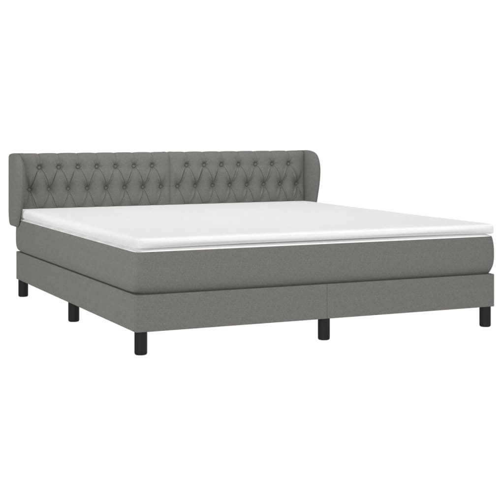 Thumbnail - vidaXL Boxspringbett mit Matratze Dunkelgrau 180x200 cm Stoff