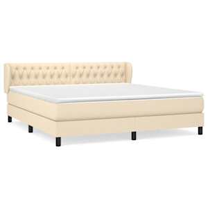 Box spring postel s matrací krémová 180x200 cm textil - obrázek 2