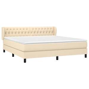 Box spring postel s matrací krémová 180x200 cm textil - obrázek 3