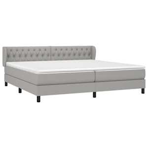 Box spring postel s matrací světle šedá 200 x 200 cm textil - obrázek 3