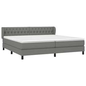 Box spring postel s matrací tmavě šedá 200x200 cm textil - obrázek 3