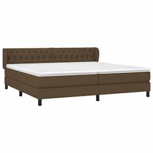 Box spring postel s matrací tmavě hnědá 200x200 cm textil - obrázek 3