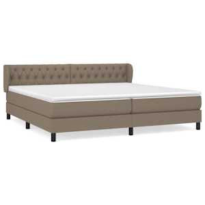 Box spring postel s matrací taupe 200x200 cm textil - obrázek 2