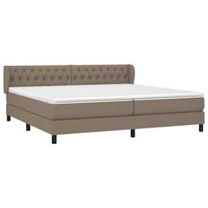 Box spring postel s matrací taupe 200x200 cm textil - obrázek 3