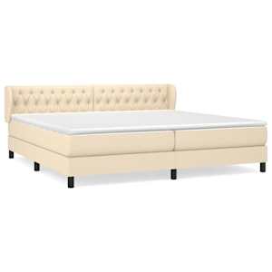 Box spring postel s matrací krémová 200x200 cm textil - obrázek 2