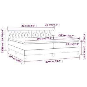 Box spring postel s matrací krémová 200x200 cm textil - obrázek 7