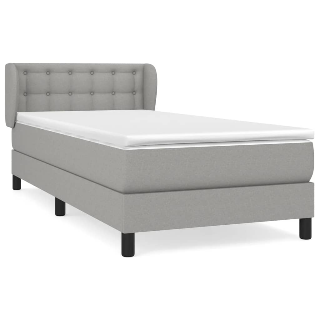 vidaXL Box spring postel s matrací světle šedá 80 x 200 cm textil