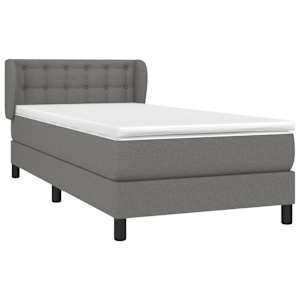 Box spring postel s matrací tmavě šedá 90x190 cm textil - obrázek 3